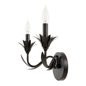 Modern European furniture - Black Floral Candelabra Wall Lamp - www.oroa.com
