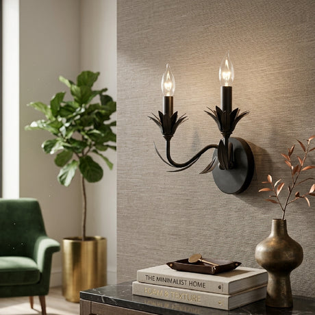   Modern European furniture - Black Floral Candelabra Wall Lamp - www.oroa.com | Oroa.com