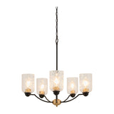 Modern European furniture - Textured Clear Glass 5-Light Chandelier - www.oroa.com