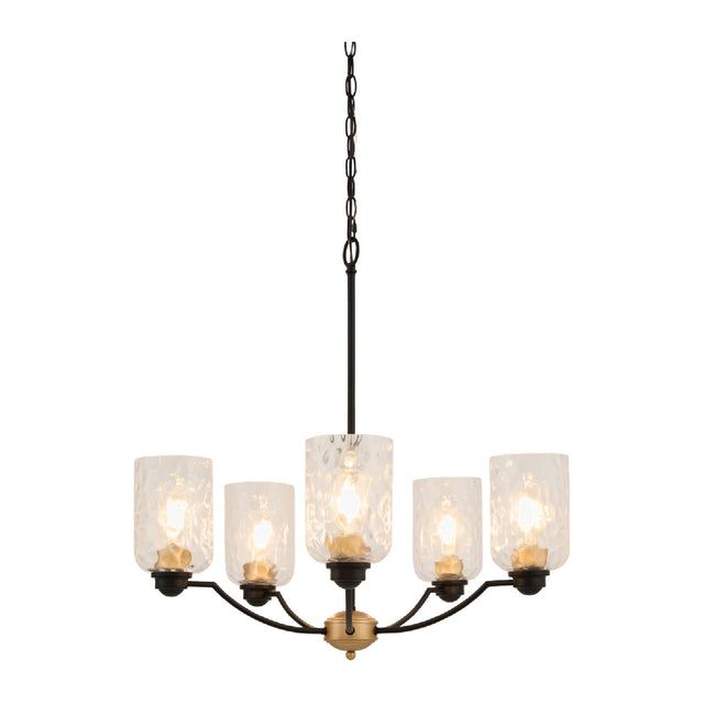Modern European furniture - Textured Clear Glass 5-Light Chandelier - www.oroa.com