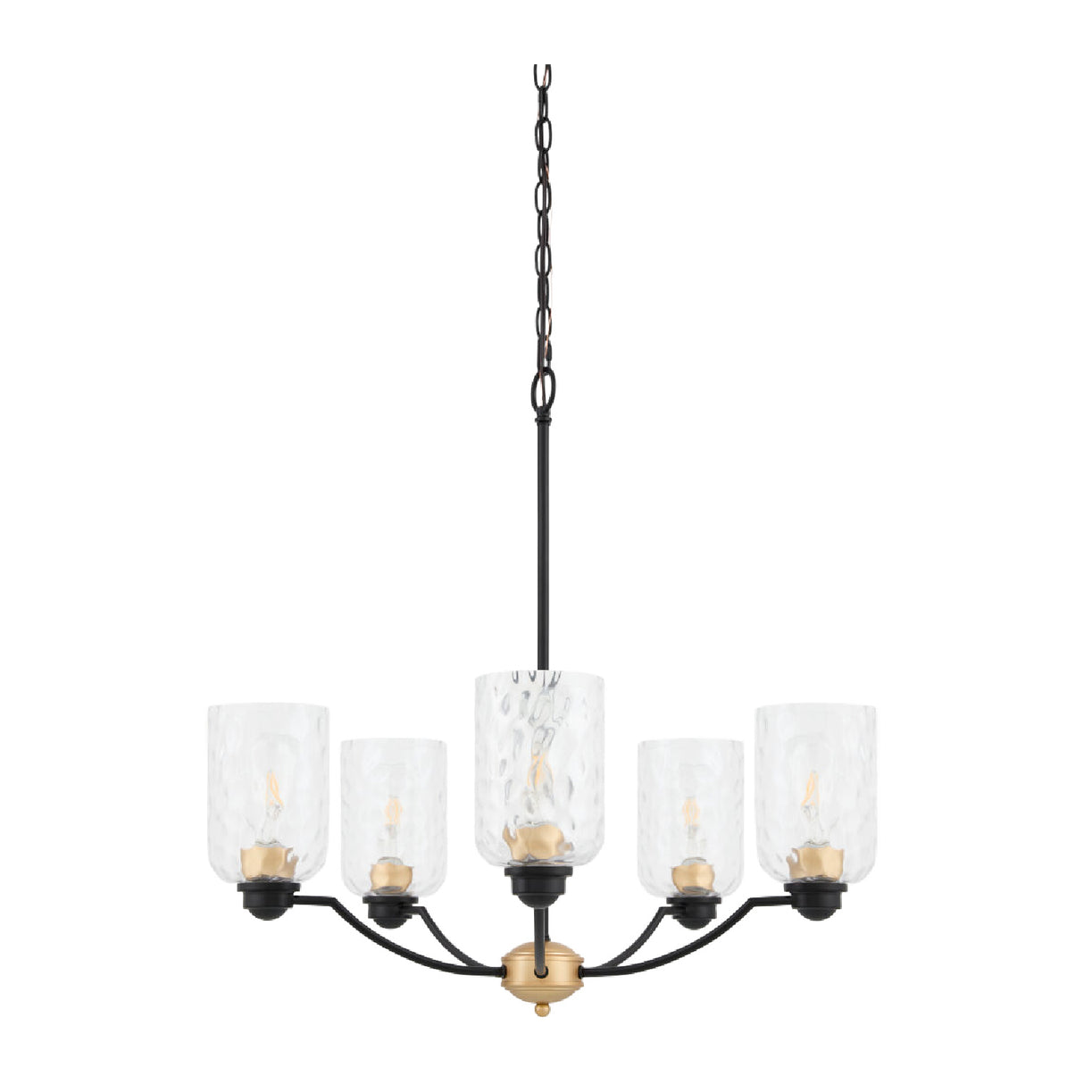   Modern European furniture - Textured Clear Glass 5-Light Chandelier - www.oroa.com | Oroa.com