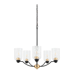   Modern European furniture - Textured Clear Glass 5-Light Chandelier - www.oroa.com | Oroa.com