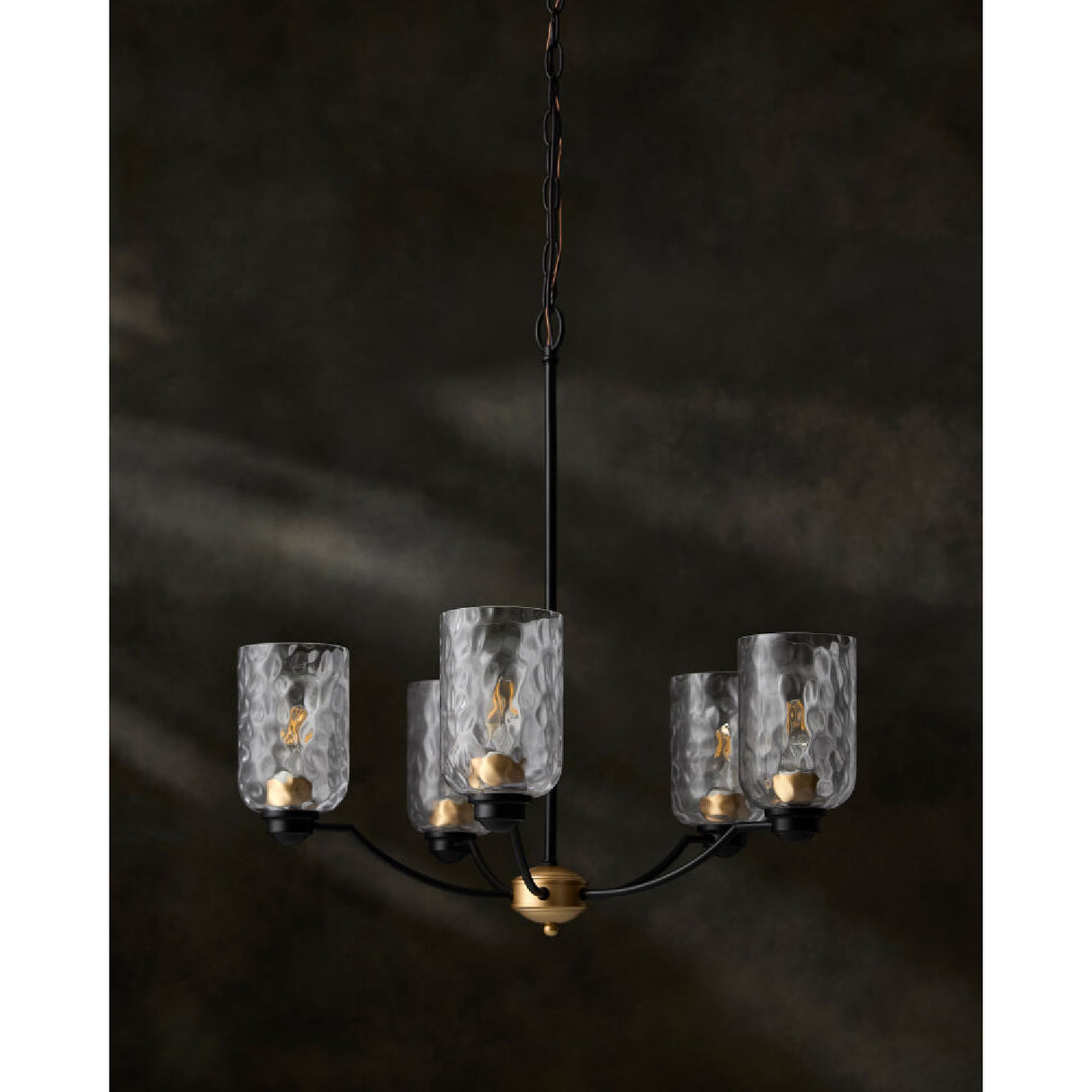   Modern European furniture - Textured Clear Glass 5-Light Chandelier - www.oroa.com | Oroa.com