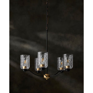   Modern European furniture - Textured Clear Glass 5-Light Chandelier - www.oroa.com | Oroa.com