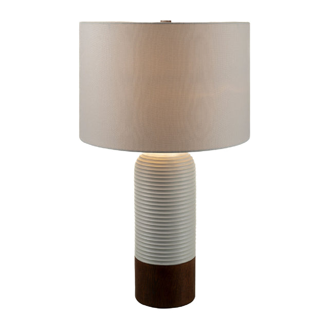 Modern European furniture - White Drum Linen Table Lamp - www.oroa.com