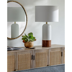   Modern European furniture - White Drum Linen Table Lamp - www.oroa.com | Oroa.com