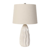 Modern European furniture - Wavy White Ceramic Table Lamp - www.oroa.com