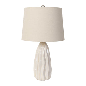   Modern European furniture - Wavy White Ceramic Table Lamp - www.oroa.com | Oroa.com