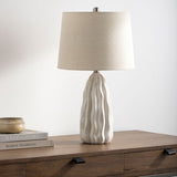 Modern European furniture - Wavy White Ceramic Table Lamp - www.oroa.com