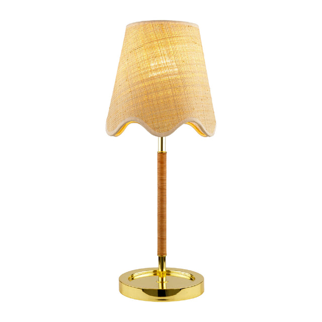 Modern European furniture - Scalloped Beige Jute Table Lamp - www.oroa.com