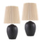 Modern European furniture - Pleated Linen Ceramic Table Lamps (2) - www.oroa.com