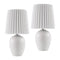 Modern European furniture - Pleated Linen Ceramic Table Lamps (2) - www.oroa.com