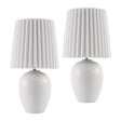 Modern European furniture - Pleated Linen Ceramic Table Lamps (2) - www.oroa.com