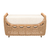 Modern European furniture - Hand-Woven Wicker Outdoor Ottoman - www.oroa.com