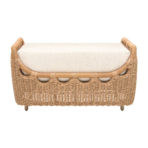   Modern European furniture - Hand-Woven Wicker Outdoor Ottoman - www.oroa.com | Oroa.com