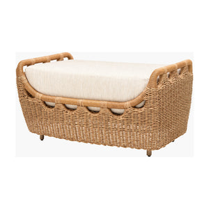   Hand-Woven Wicker Outdoor Ottoman | Oroa.com
