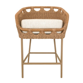 Modern European furniture - Hand-Woven Wicker Outdoor Counter Stool - www.oroa.com
