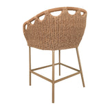Hand-Woven Wicker Outdoor Counter Stool