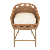 Hand-Woven Wicker Outdoor Counter Stool