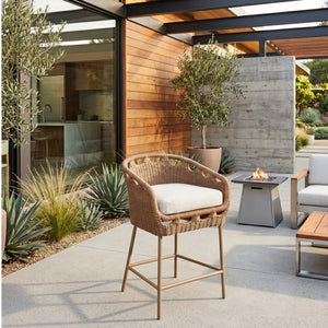   Hand-Woven Wicker Outdoor Counter Stool | Oroa.com