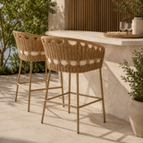 Modern European furniture - Hand-Woven Wicker Outdoor Counter Stool - www.oroa.com