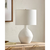 Modern European furniture - Linen Shade Ceramic Table Lamp - www.oroa.com
