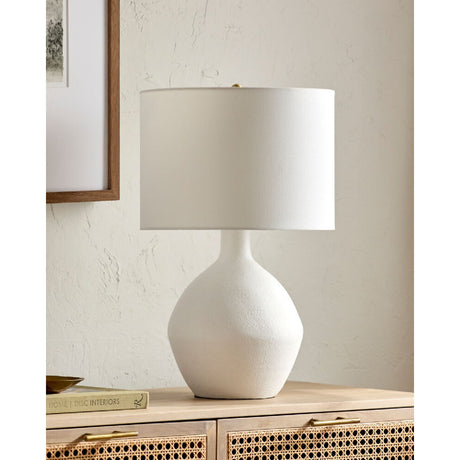 Modern European furniture - Linen Shade Ceramic Table Lamp - www.oroa.com