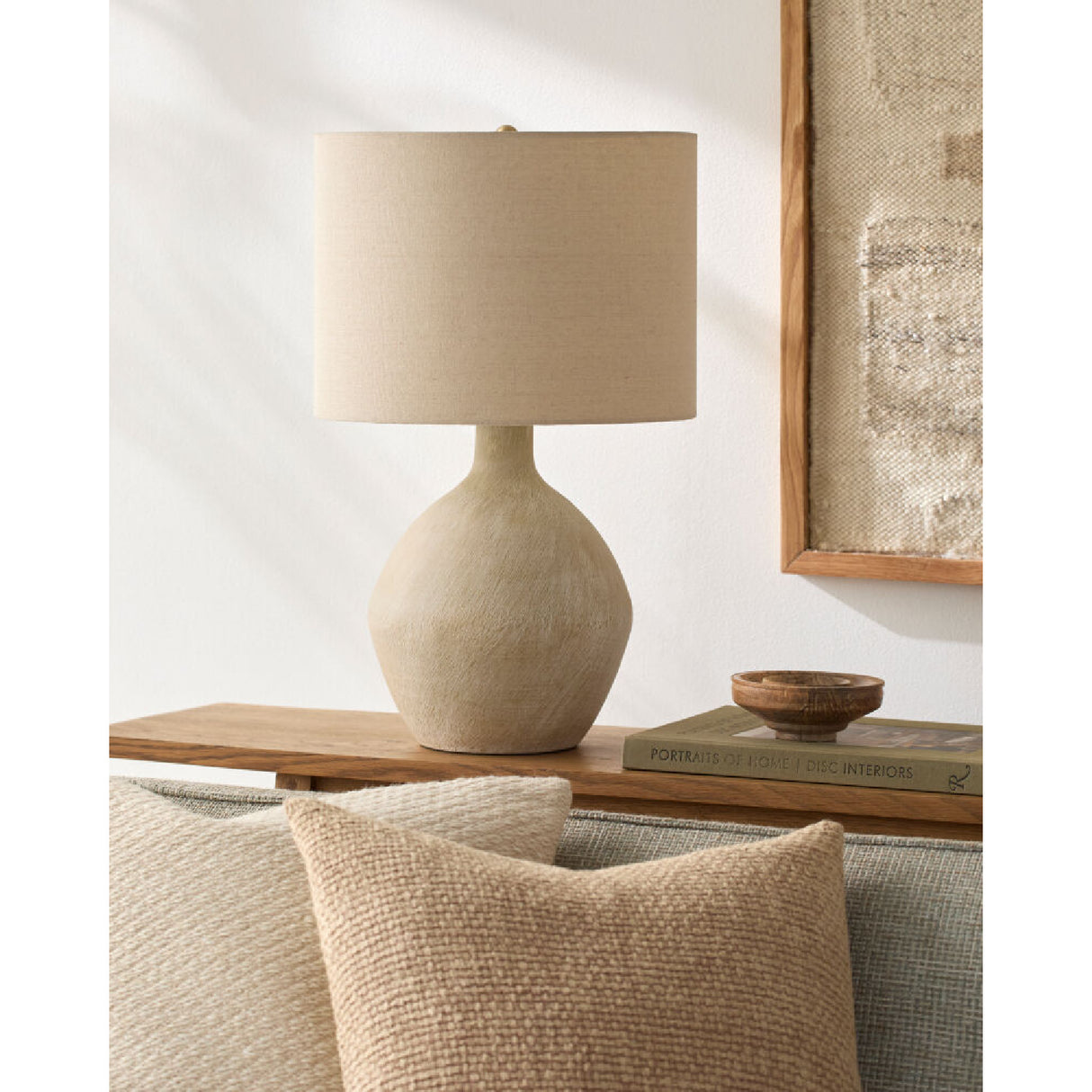   Modern European furniture - Linen Shade Ceramic Table Lamp - www.oroa.com | Oroa.com