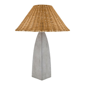   Modern European furniture - Rattan Shade Concrete Table Lamp - www.oroa.com | Oroa.com
