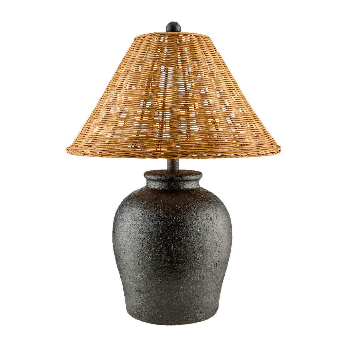   Modern European furniture - Brown Rattan Ceramic Table Lamp - www.oroa.com | Oroa.com
