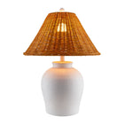 Modern European furniture - Brown Rattan Ceramic Table Lamp - www.oroa.com