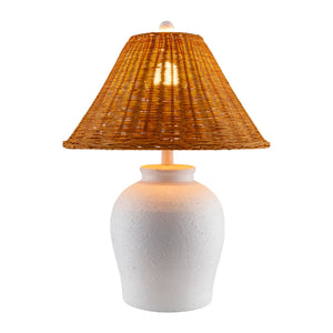   Modern European furniture - Brown Rattan Ceramic Table Lamp - www.oroa.com | Oroa.com