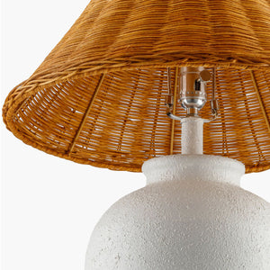   Modern European furniture - Brown Rattan Ceramic Table Lamp - www.oroa.com | Oroa.com