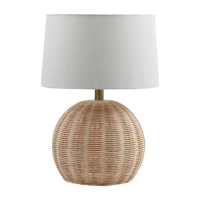 Modern European furniture - Round Rattan Base Table Lamp - www.oroa.com