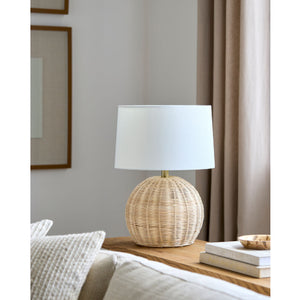   Modern European furniture - Round Rattan Base Table Lamp - www.oroa.com | Oroa.com