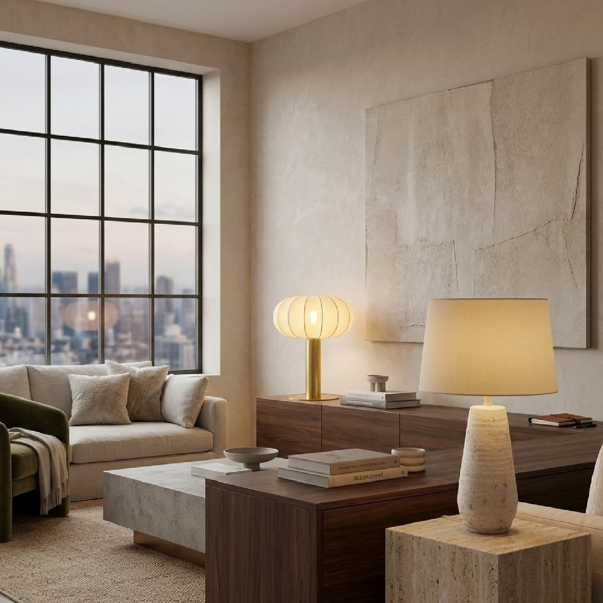   Modern European furniture - Ivory Linen Accent Table Lamp - www.oroa.com | Oroa.com