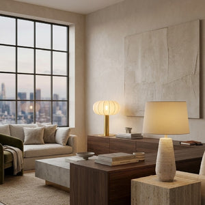   Modern European furniture - Ivory Linen Accent Table Lamp - www.oroa.com | Oroa.com