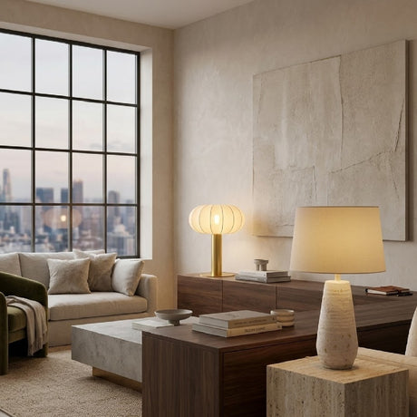   Modern European furniture - Ivory Linen Accent Table Lamp - www.oroa.com | Oroa.com