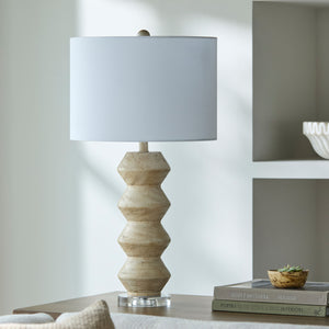   Modern European furniture -  Geometrical Base Linen Table Lamp - www.oroa.com | Oroa.com