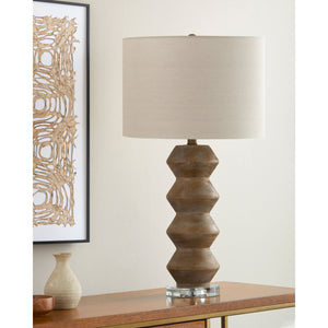   Modern European furniture -  Geometrical Base Linen Table Lamp - www.oroa.com | Oroa.com