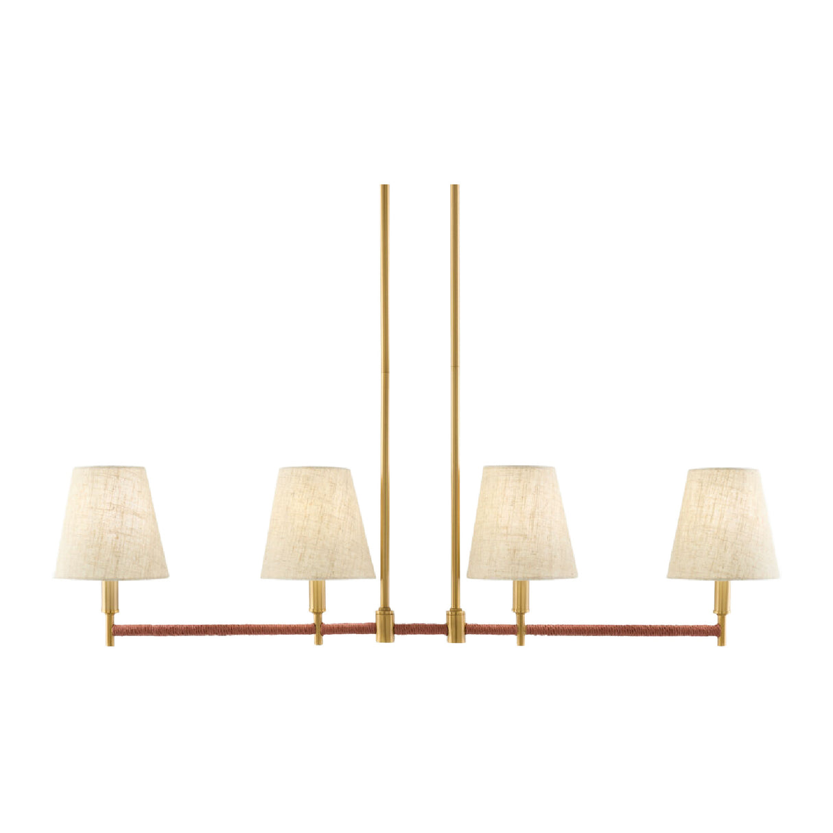   Modern European furniture - Fabric Shade 4-Light Linear Chandelier - www.oroa.com | Oroa.com