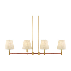 Modern European furniture - Fabric Shade 4-Light Linear Chandelier - www.oroa.com