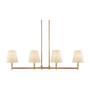   Modern European furniture - Fabric Shade 4-Light Linear Chandelier - www.oroa.com | Oroa.com