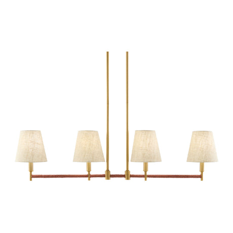   Modern European furniture - Fabric Shade 4-Light Linear Chandelier - www.oroa.com | Oroa.com