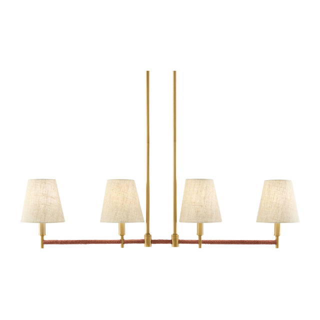 Modern European furniture - Fabric Shade 4-Light Linear Chandelier - www.oroa.com