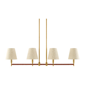   Modern European furniture - Fabric Shade 4-Light Linear Chandelier - www.oroa.com | Oroa.com