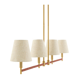   Modern European furniture - Fabric Shade 4-Light Linear Chandelier - www.oroa.com | Oroa.com