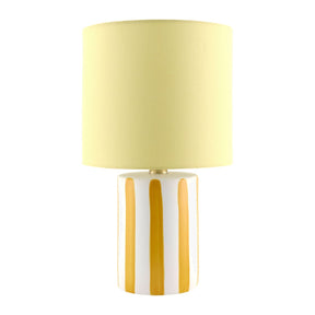 Modern European furniture - Striped Ceramic Linen Table Lamp - www.oroa.com