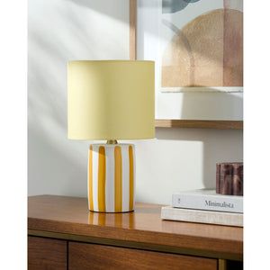  Modern European furniture - Striped Ceramic Linen Table Lamp - www.oroa.com | Oroa.com