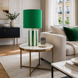   Modern European furniture - Striped Ceramic Linen Table Lamp - www.oroa.com | Oroa.com